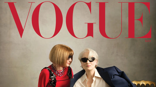 Vogue May 2026 forsideblad med Meryl Streep og Anna Wintour