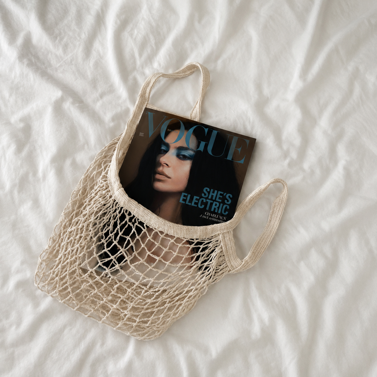 Vogue magasin i et strandnet