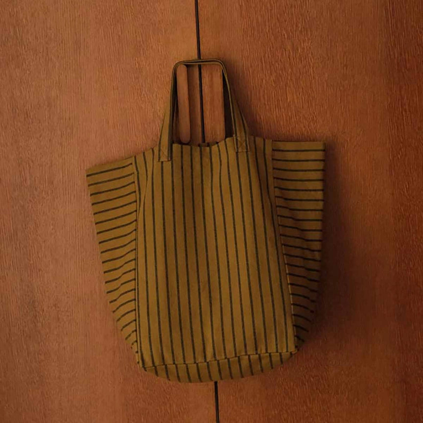 Tote Bag Elisabeth – Striber Sort / Oliven