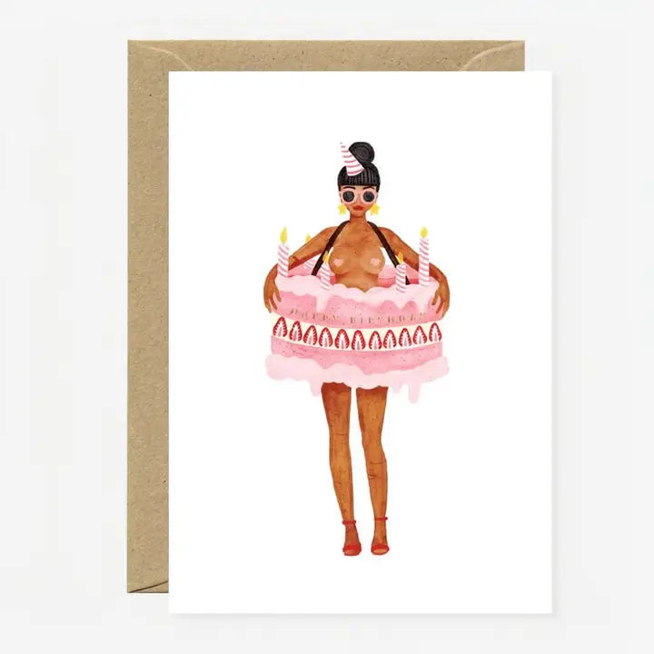 Girl in a Cake – Fødselsdagskort