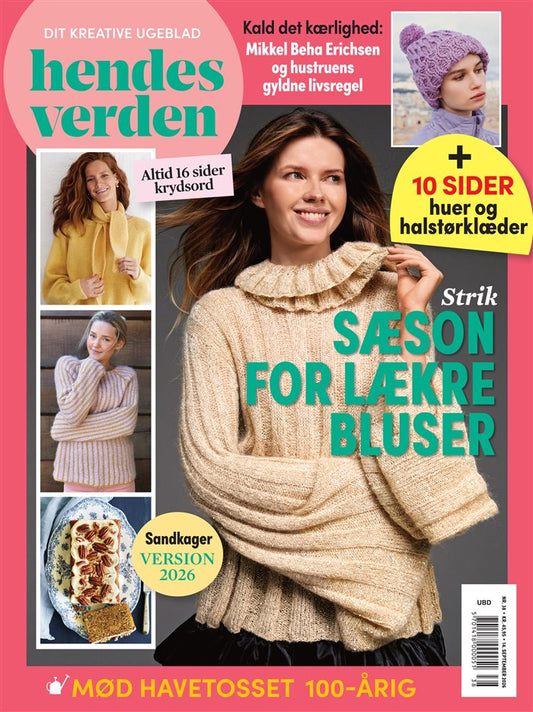 Hendes Verden nr. 38, 14. september 2026 – forside med strik: sæson for lækre bluser