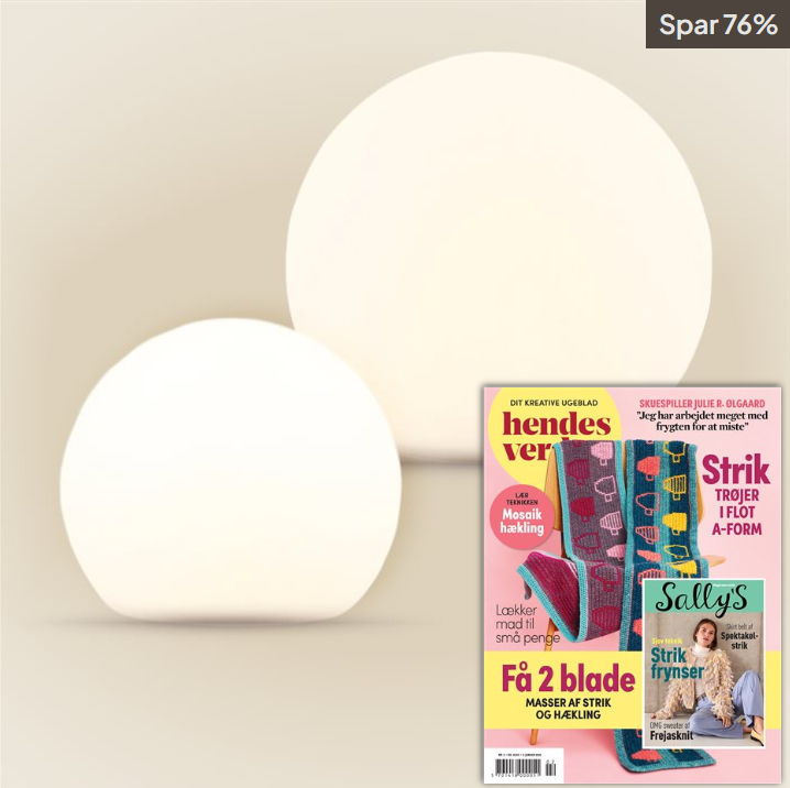 20 nr. af Hendes Verden & 2 kugleformede LED lamper