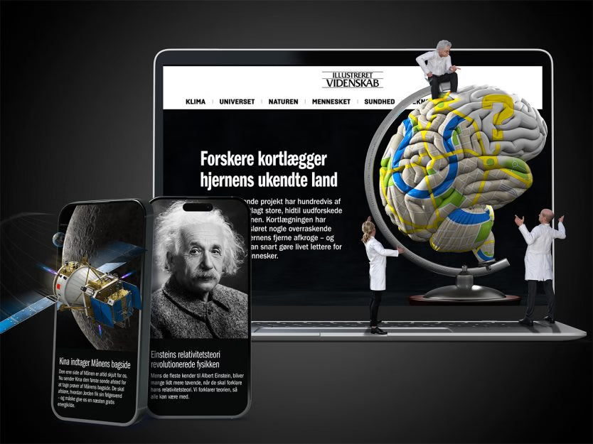 Illustreret Videnskab digitalt univers – læs om hjerneforskning, rumfart og Einstein på laptop og mobil