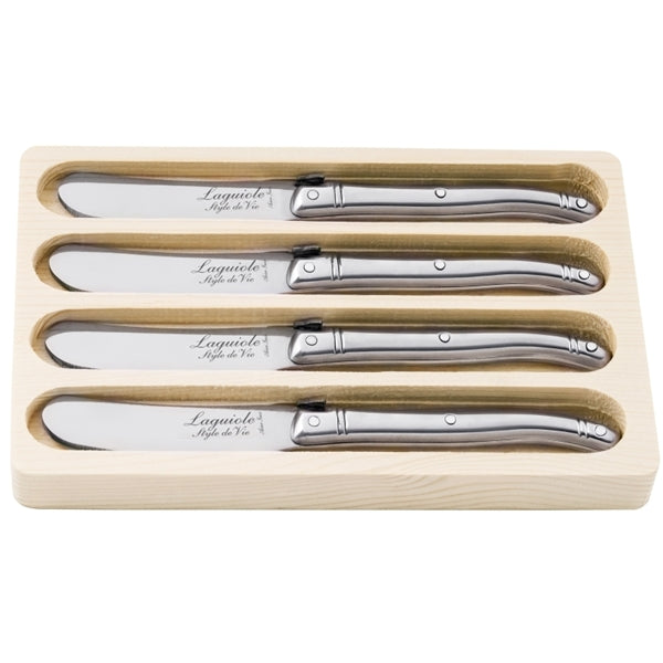 Laguiole smørkniv, rustfrit stål - 4 stk.