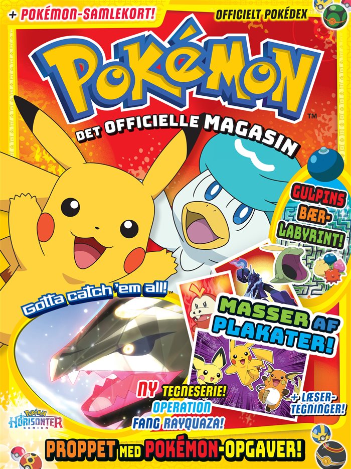 Pokémon magasin abonnement – børneblad med historier, quizzer og plakater fra Pokémon-universet