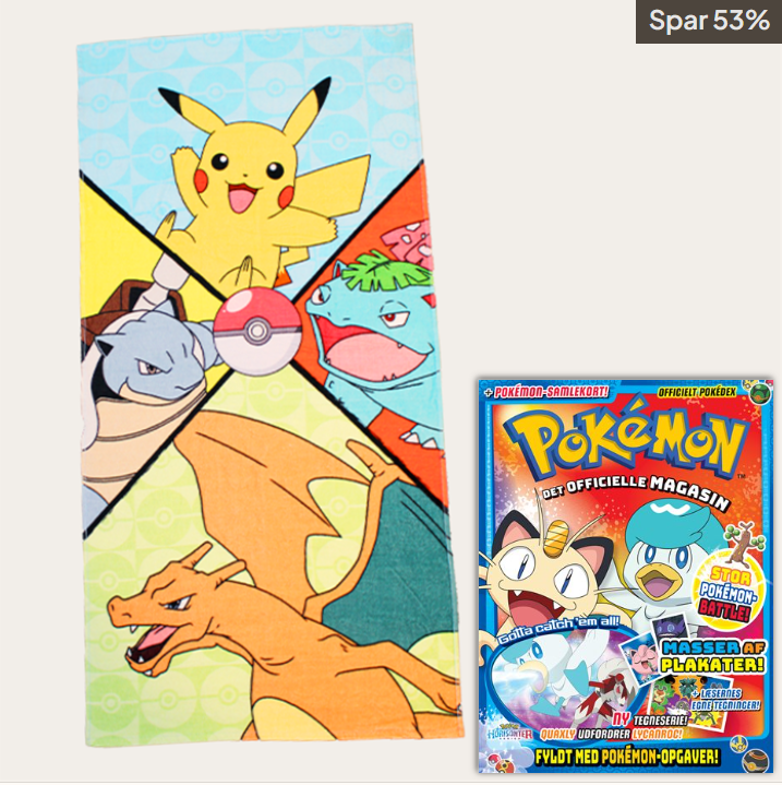 6 nr. af Pokémon & Pokémon badehåndklæde