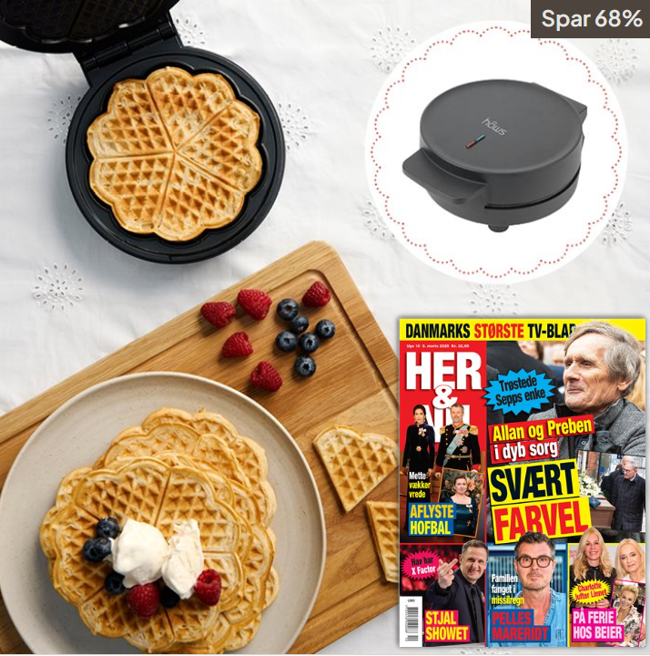 26 nr. af HER&NU & Hjerte vaffeljern