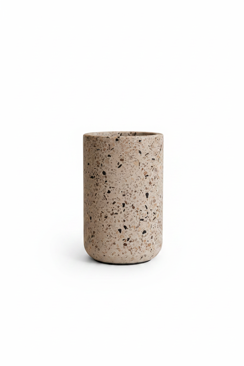 Vinkøler terrazzo på hvid baggrund