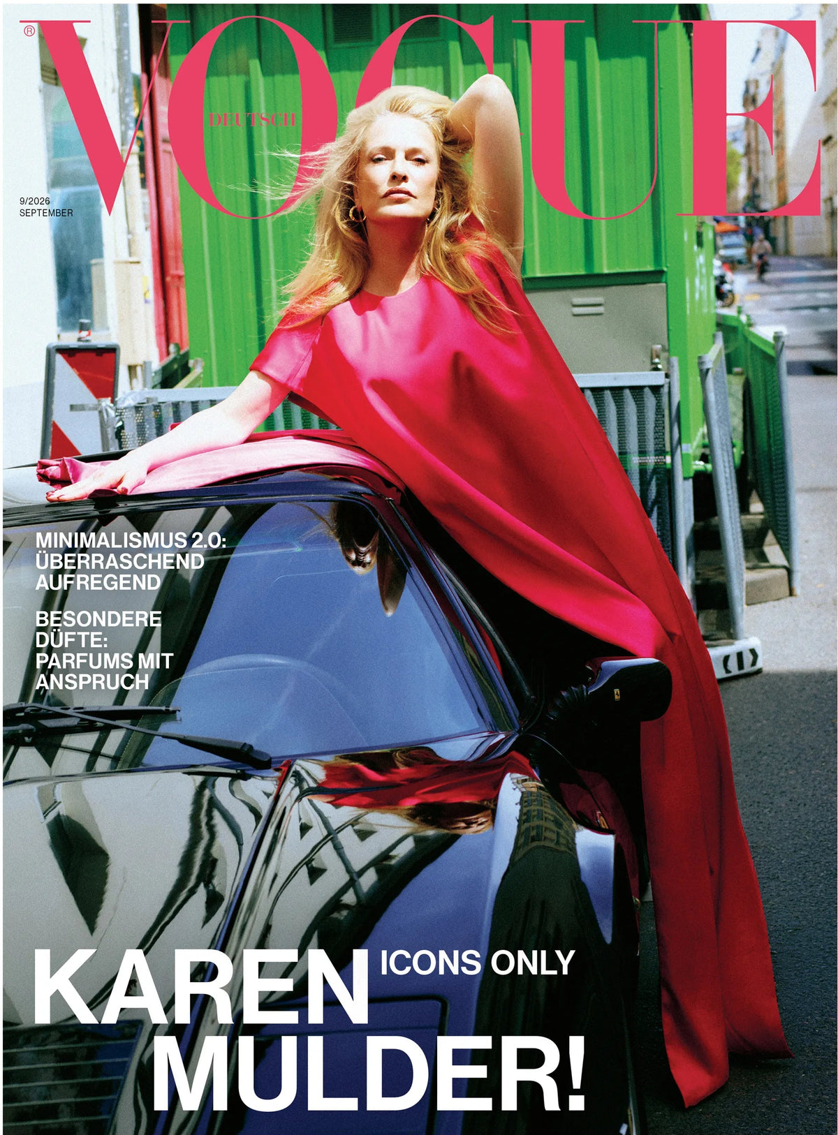 Vogue Germany september 2026 forside med supermodel Karen Mulde